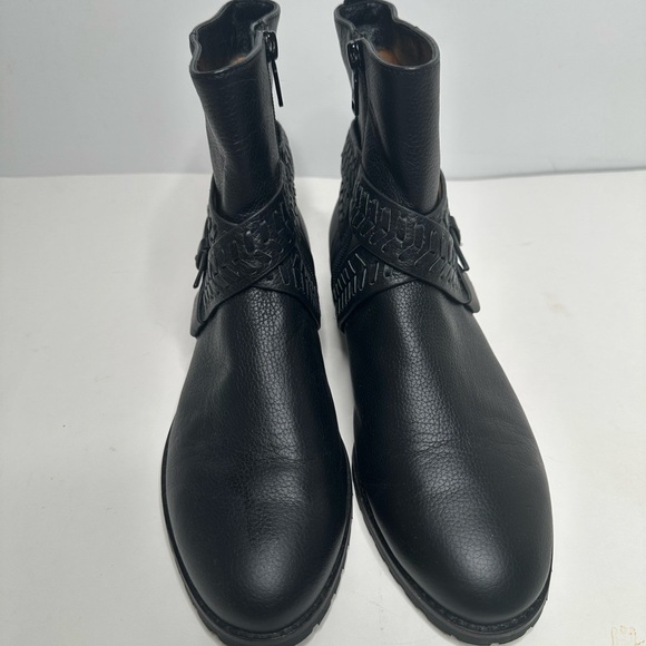 Jack Rogers Women's Eliza Moto Boots in Black Leather Size 8 - Picture 3 of 10